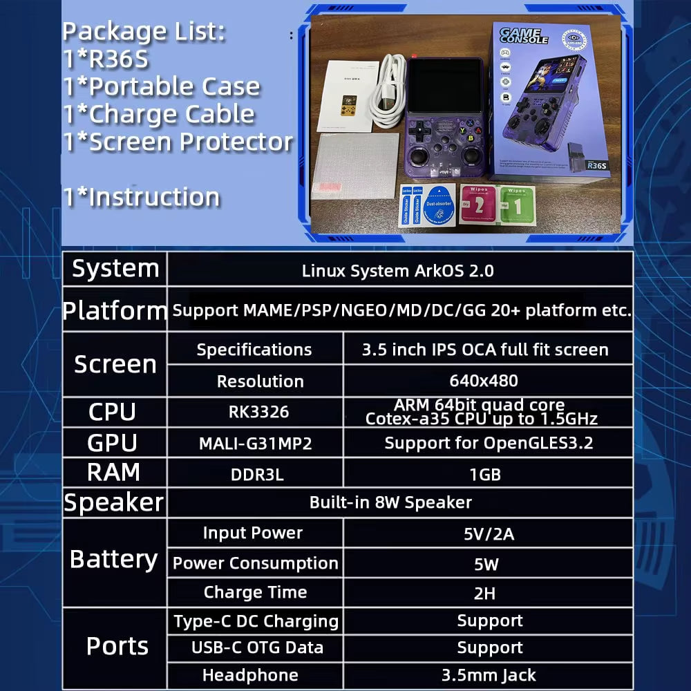 PixelPlay R36S Retro Game Console